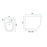 Zestaw Misa WC Carlo Mini Rimless Flat + Bidet Carlo Mini