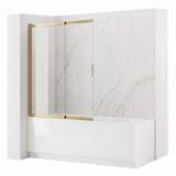Paravento vasca scorrevole REA Dario Brush Gold 80