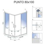 Cabina doccia Rea Punto 80x100 Gold