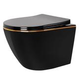 Toilet bowl Rea Carlo Mini Tornado Black Gold Egde