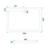 Plato de ducha Rea Belmond White 80x100