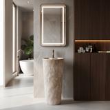 νιπτήρας δαπέδου κεραμικός/ μαρμάρινη όψη  Blanka Savana Matt  Μ: 40 x Π 40 Ύψος 85 Βάθος 14,5 εκ