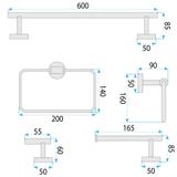 Conjunto de acessórios de casa de banho GRID Titan 4 peças