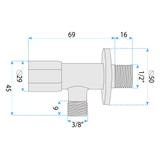 Robinet d’angle 02  1/2" x 3/8" Brush Gold