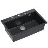 granitový drez MARC 110 WORKSTATION Black Metallic