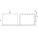 Дзеркало LED HOLLYWOOD L.Gold 80x60