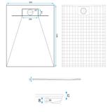 Bazalt White 90x120 tuš kada