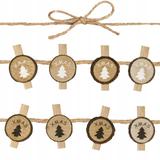 KLAMERKI DREWNIANE 8 SZTUK CHOINKI KL-21X11