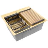 Стоманена мивка с комплект аксесоари 3 бр. REA Leo 50 Brush Gold
