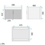 Zestaw mebli łazienkowych z Umywalką Astor 60cm Szary