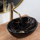 Umywalka nablatowa Rea Sofia Mini Black Marble Shiny