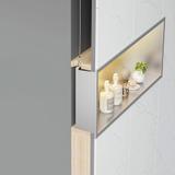 bathroom shelf LED 30x60  steel brush