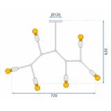 Metall Deckenlampe LOFT APP737-6C Black