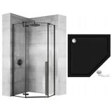 shower enclosure Rea DIAMOND BLACK MAT 90x90
