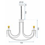 Hängelampe Kristall APP766-8CP