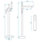 Frei stehende Armatur Rea Flores Black