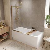 Badekarsskærm skydedør Rea Dario Brush Gold 80