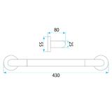 Barre d'appui de salle de bain antidérapante 104 Chrome