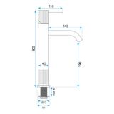 Robinet de salle de bain Rea Lungo Stripe Brush Nickel
