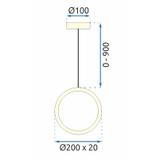 Kristall-Hängelampe LED G089-1CP Złota