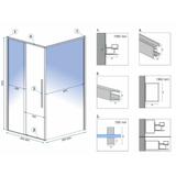 Tuš kabina SOLAR BLACK MAT 90x90