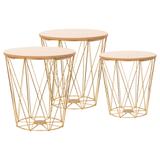 Druciany stolik kawowy Twins Gold Rozmiar L