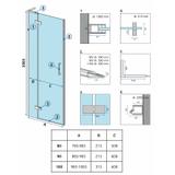 Tuš vrata Rea Hugo 100 Black