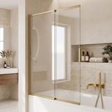 Badekarsskærm skydedør Rea Dario Brush Gold 100