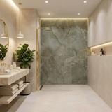 Duschwand Rea Flexi Transparent / Gold 100