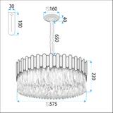 Lampa sufitowa wisząca APP1747-8CP 60 cm Złota