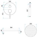 Shower system Rea Lungo Diamond Copper + BOX