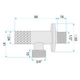 Ugaoni ventil Diamond 03 1/2" x 3/4" Chrome