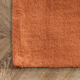 Jedwabisty Wysoki Dywan Rabbit Ceglasty