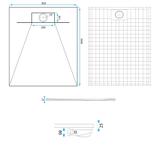 Piatto doccia Bazalt CARRARA WHITE 80x100