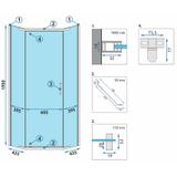 Rea AXIN Chrome 90x90 dušas kabīne