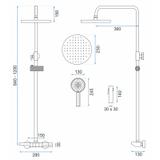 Set doccia REA Savio Led Titanium
