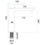 Torneira para lavatório Rea Logan Titan High