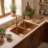 Plieninė kriauklė Toby BRUSH COPPER