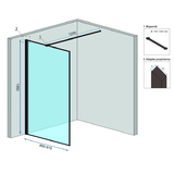 Sprchová zástena REA BLER 90 + polica a vešiak EVO