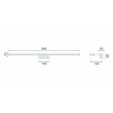 Lampe Murale LED 18W 90CM APP371-1W CHROME