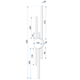 Wandlampe LED APP1437-W BLACK GOLD