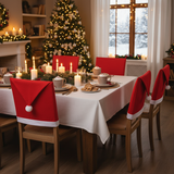 Pokrowiec na krzesło czapka Mikołaja 6 szt