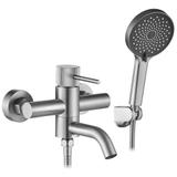 Vanová baterie Rea Lungo Stripe Brush Nickel