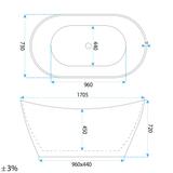 Freestanding bath Rea Ferrano Slim 170