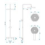 Shower set Rea Rivo Brush Gold