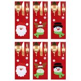 Pokrowiec na sztućce Świateczny 6szt KF333