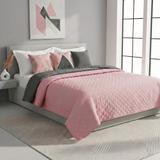 Narzuta dwustronna pikowana Inez  ciemnoszary-różowy