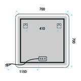 Lustro ścienne LED 70x70cm TOP-2