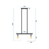Hängelampe Glas Metall APP317-2CP