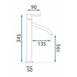 REA LEVEL izlietnes jaucējkrāns Brushed Gold High Brush